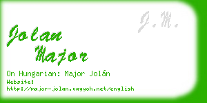 jolan major business card