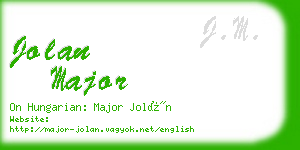 jolan major business card